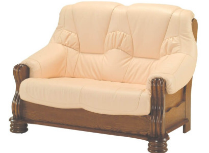Sofa 2 Seater Couch Sofas Couches Living room Wood Leather Two-seater Furniture new